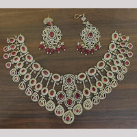 Sona Covering Designer American Daimond Necklace Set