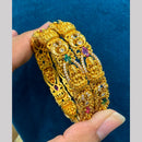 Sona Covering Premium Pota Stone Temple Bangles Set
