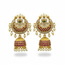 Sona Covering Royal Pota Stone And Pearl Jhumki Earrings