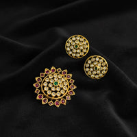 Sona Covering Traditional Pota Stone Pendant Set For Women