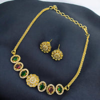 Sona Covering Designer American Daimond Necklace Set