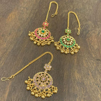 Sona Covering Designer Pota Stone And Pearl Maangtikka