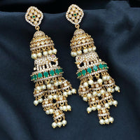 Sona Covering Elephant Austrian Stone And Pearl Jhumki Earrings