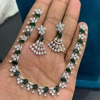Sona Covering Delicate American Daimond Necklace Set