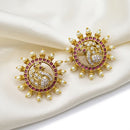 Sona Covering Sparkle Austrain Stone And Pearl Studs Earrings