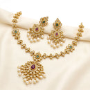 Sona Covering Elegant Austrian Stone And Pearl Necklace Set