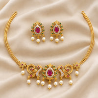 Sona Covering Elegant Austrian Stone And Beads Necklace Set