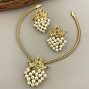 Sona Covering Elegant Pearl Temple Necklace Set