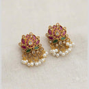 Sona Covering Elegant Pota Stone And Pearl Dangler Earrings