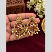 Sona Covering Elegant Pota Stone And Pearl Dangler Earrings