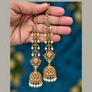 Sona Covering Elegant Pota Stone And Pearl Jhumki Earrings