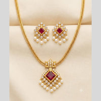 Sona Covering Elegant Austrian Stone And Pearl Necklace Set