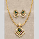 Sona Covering Elegant Austrian Stone And Pearl Necklace Set