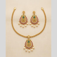 Sona Covering Elegant Pota Stone And Beads Necklace Set
