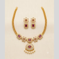 Sona Covering Elegant Pota Stone And Pearl Necklace Set