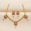 Sona Covering Elegant Pota Stone And Austrian Stone Pearl Necklace Set