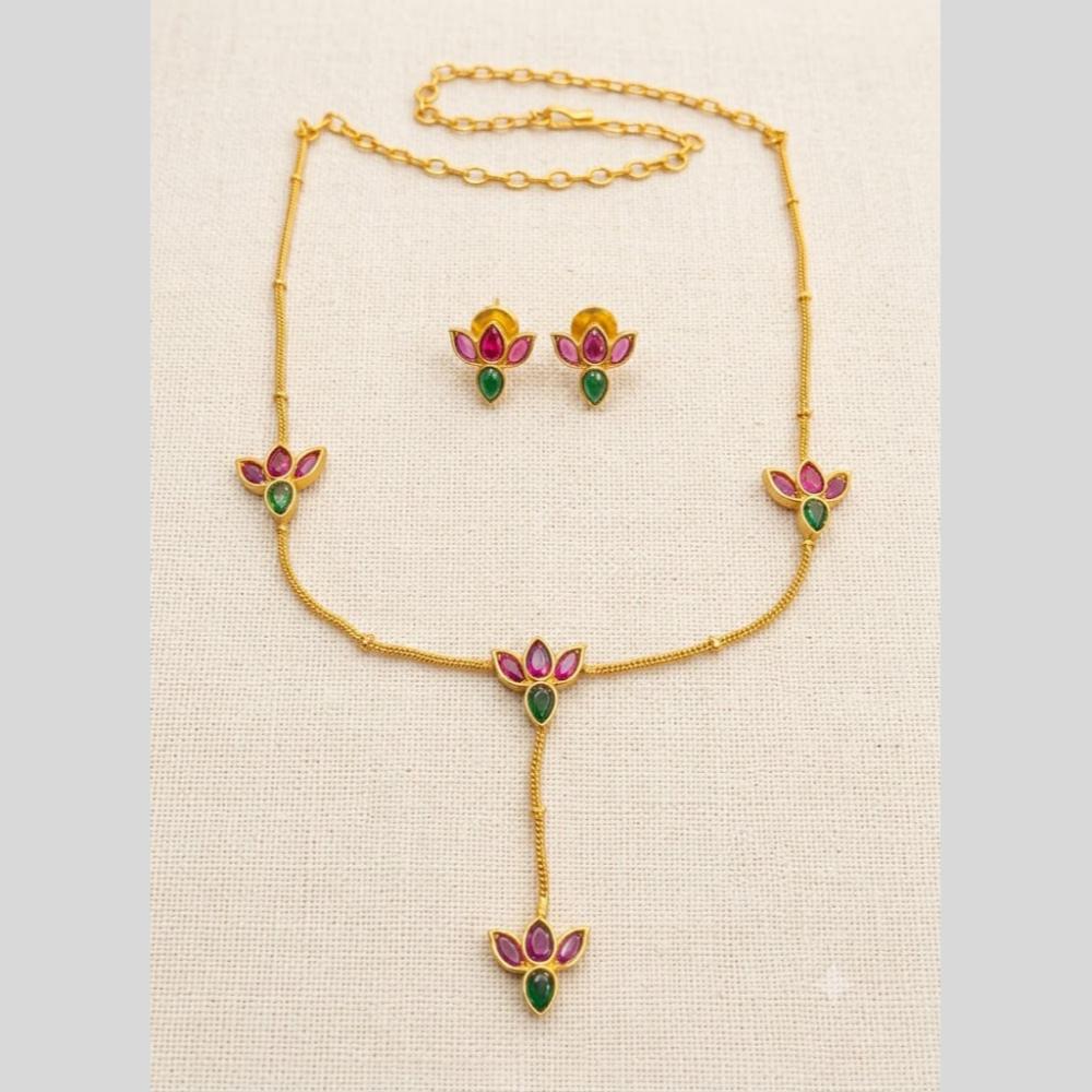 Sona Covering Elegant Pota Stone Necklace Set