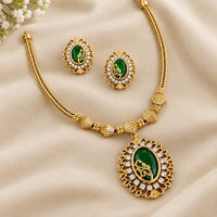 Sona Covering Elegant Pota Stone And Austrian Stone Necklace Set