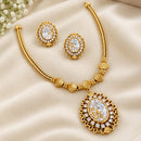 Sona Covering Elegant Pota Stone And Austrian Stone Necklace Set