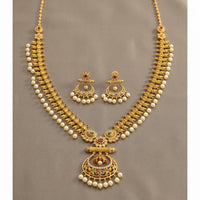 Sona Covering Elegant Pota Stone And Austrian Stone Pearl Necklace Set