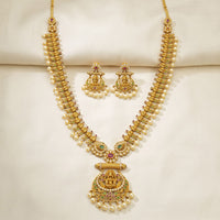 Sona Covering Elegant Pota Stone And Beads Temple Necklace Set