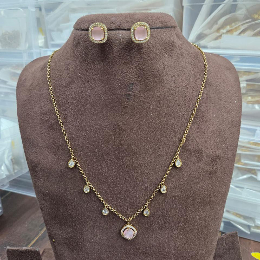 Sona Covering Classic American Diamond Designer Jewellery Necklace Set