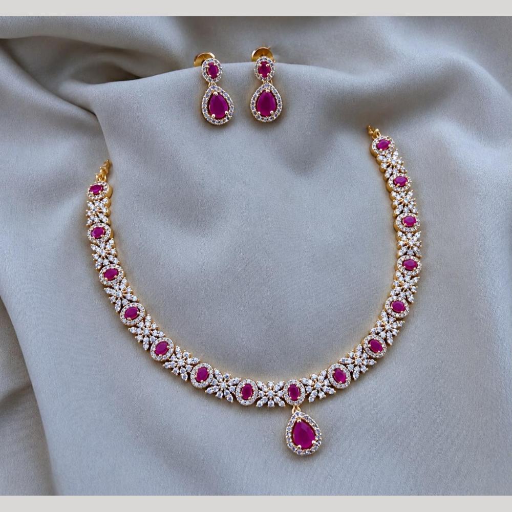 Sona Covering Classic American Diamond Designer Jewellery Necklace Set