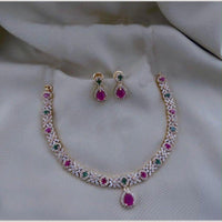 Sona Covering Classic American Diamond Designer Jewellery Necklace Set