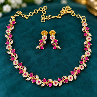 Sona Covering Classic American Diamond Designer Jewellery Necklace Set
