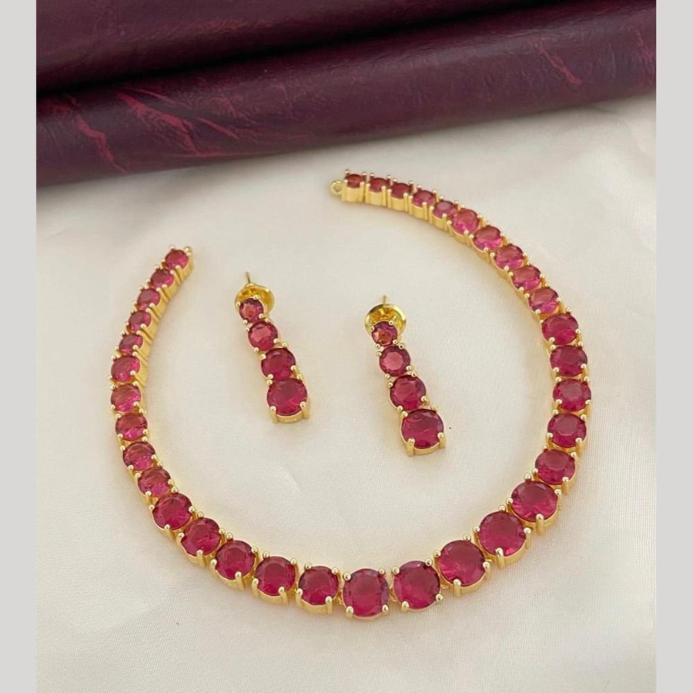 Sona Covering Classic American Diamond Designer Jewellery Necklace Set