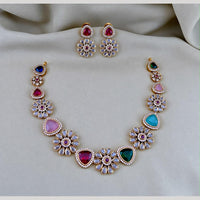 Sona Covering Classic American Diamond Designer Jewellery Necklace Set