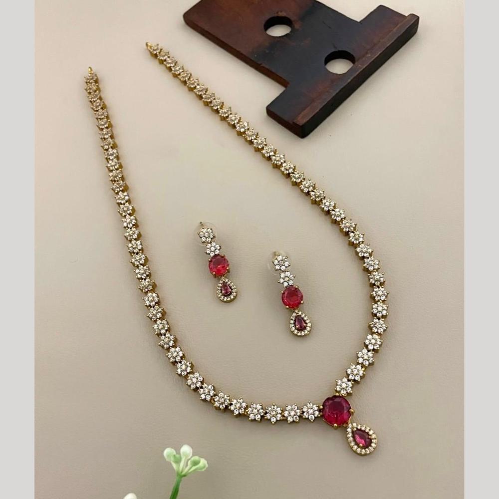 Sona Covering Classic American Diamond Designer Jewellery Necklace Set