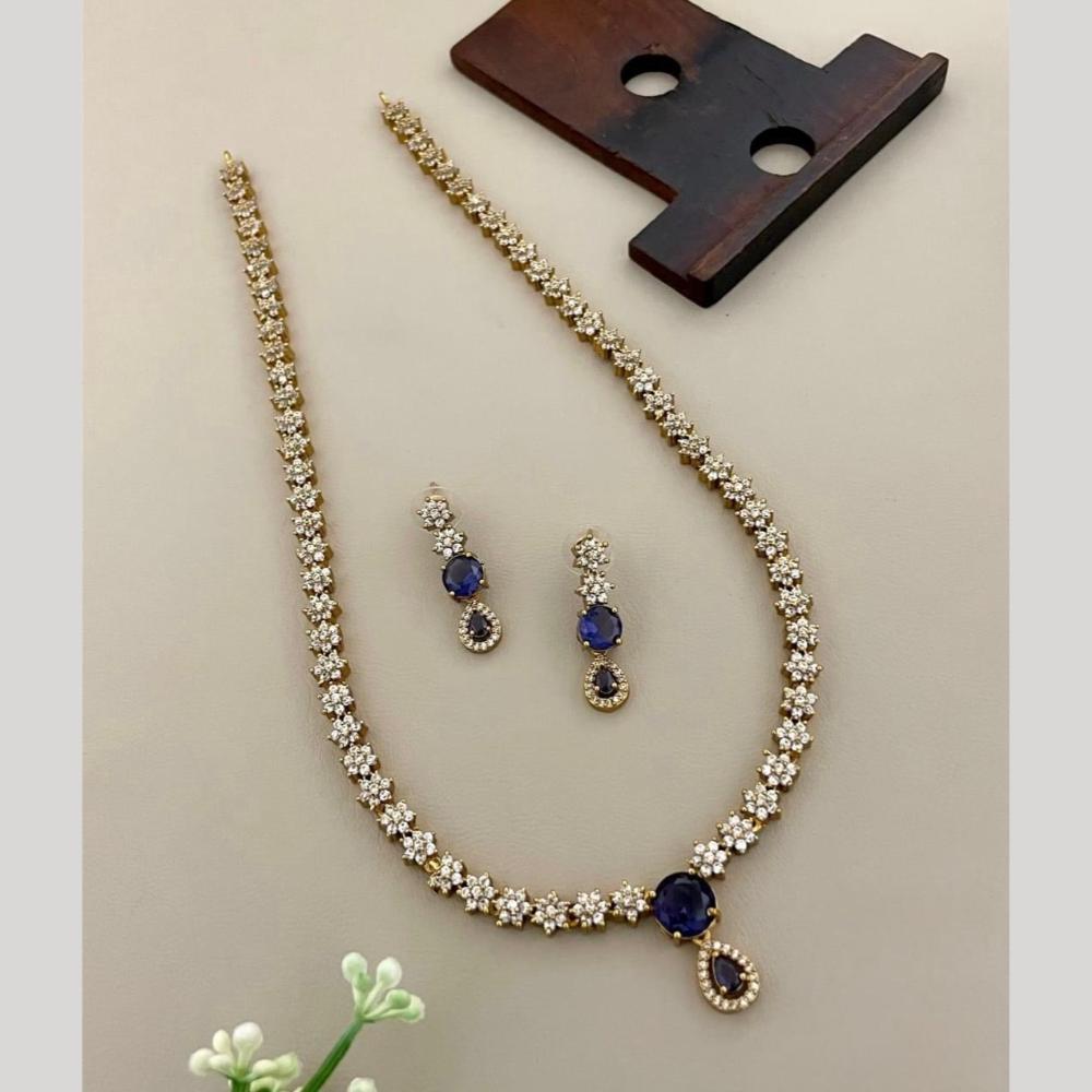 Sona Covering Classic American Diamond Designer Jewellery Necklace Set