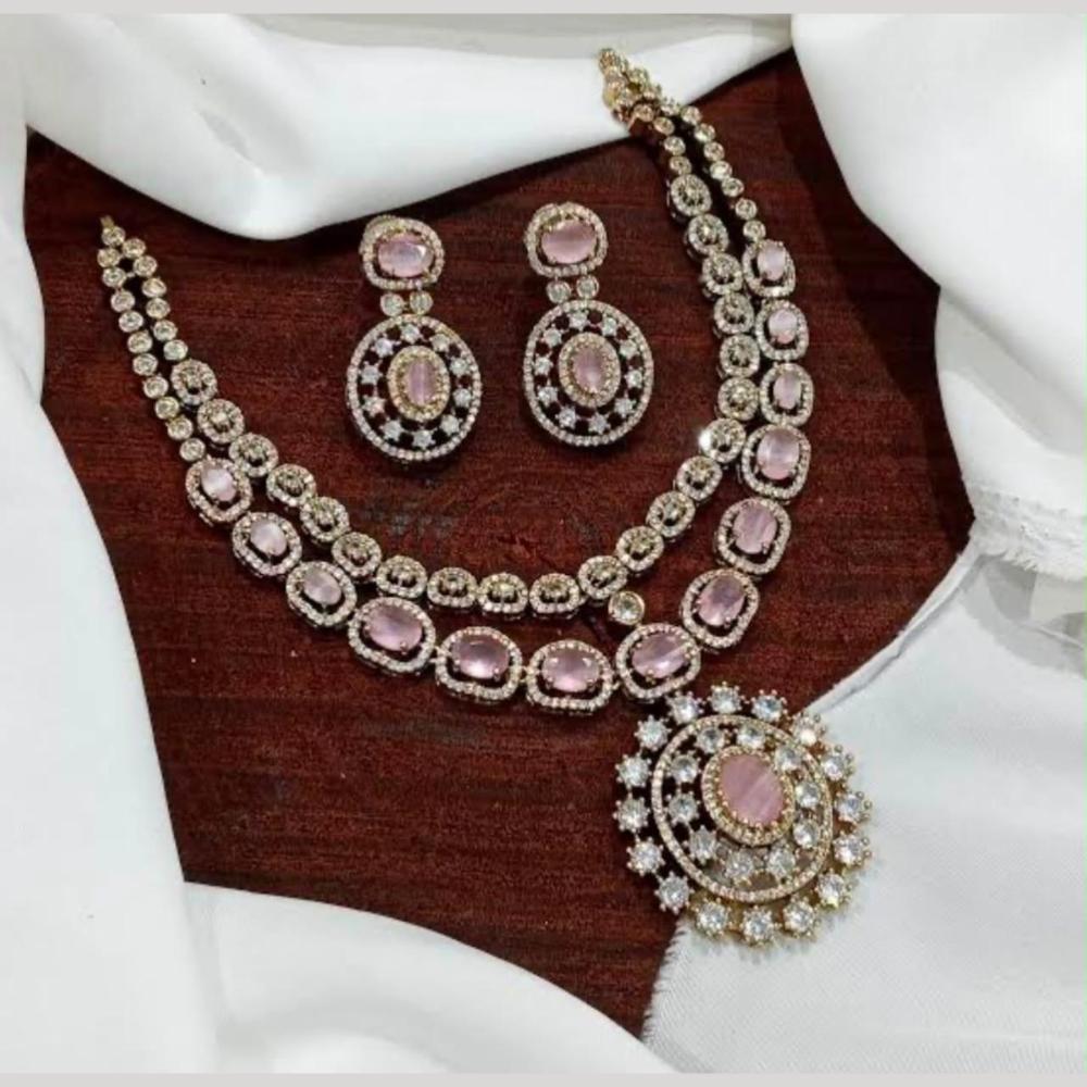 Sona Covering Classic American Diamond Designer Jewellery Necklace Set
