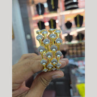 Sona Covering Elegance Austrian Stone And Pearl Bangles Set
