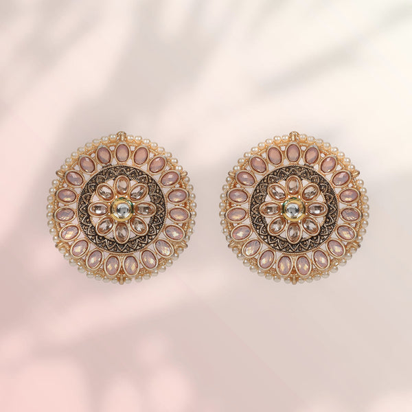 Wearhouse Fashion Gold Plated Crystal Stone Studs Earrings