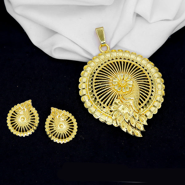 Mahavir Gold Plated Pendant Set