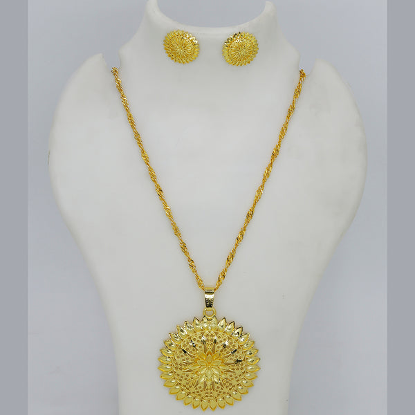 Mahavir Dye Gold Plated Chain Pendent Set