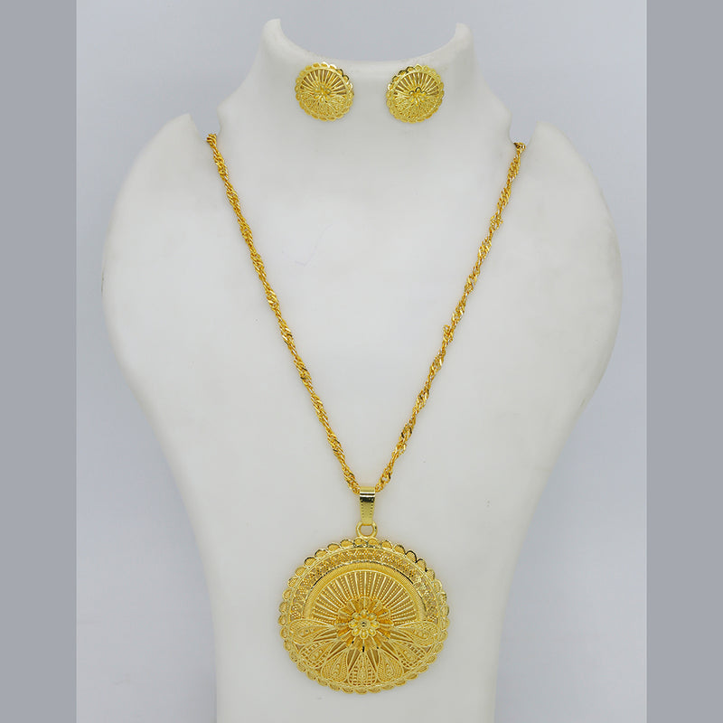 Mahavir Dye Gold Plated Chain Pendent Set