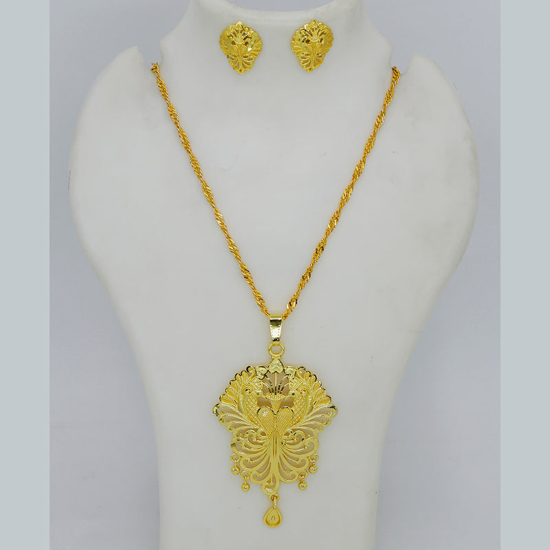 Mahavir Dye Gold Plated Chain Pendent Set