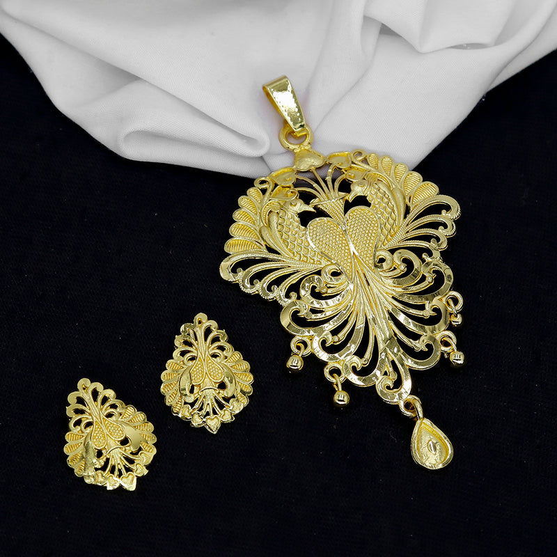 Mahavir Gold Plated Pendant Set