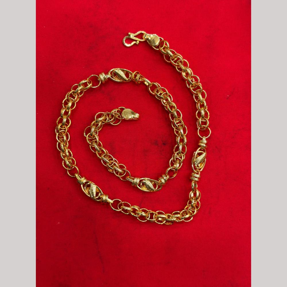 Pooja Sales Elegant Gold Plated Men's Chain