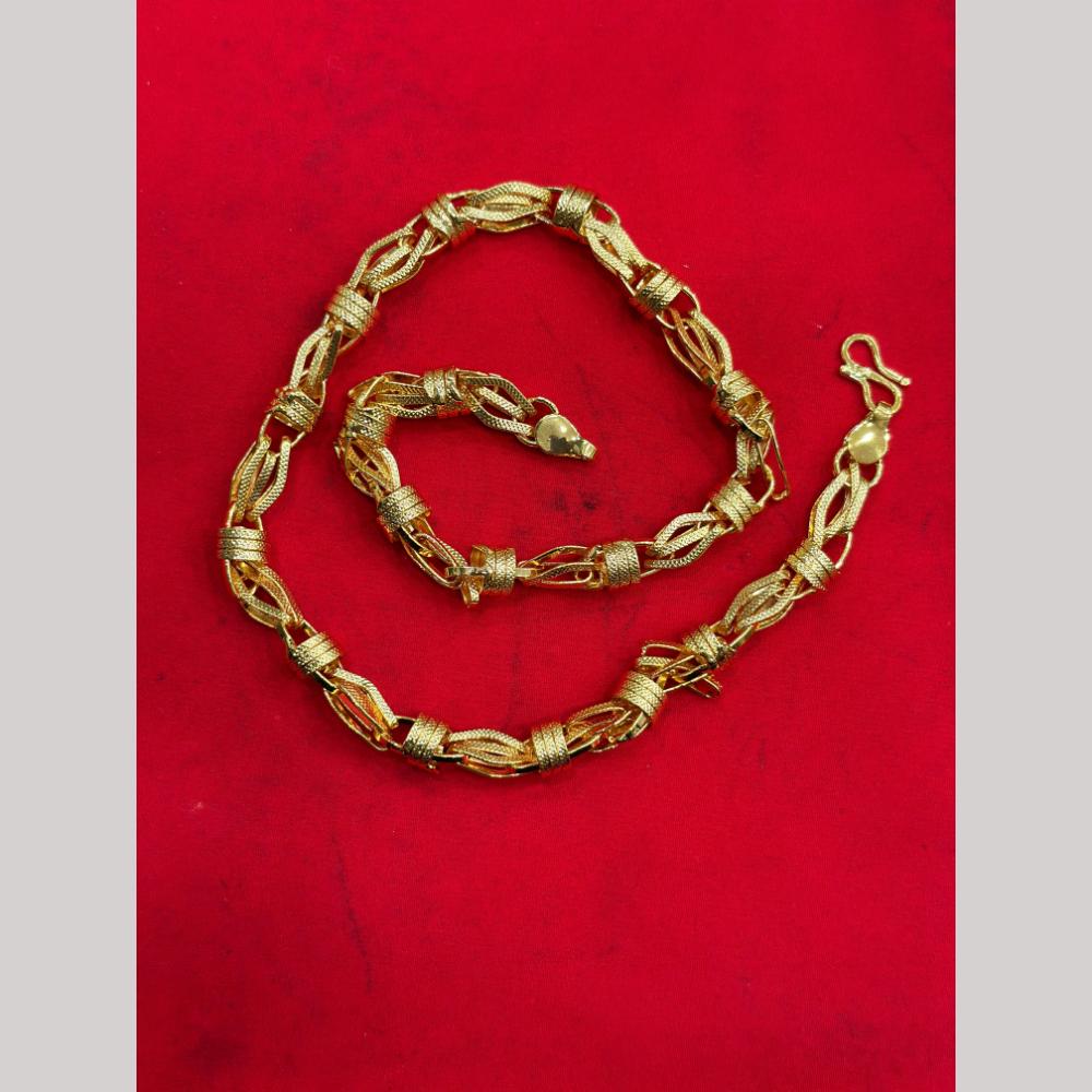 Pooja Sales Elegant Gold Plated Men's Chain