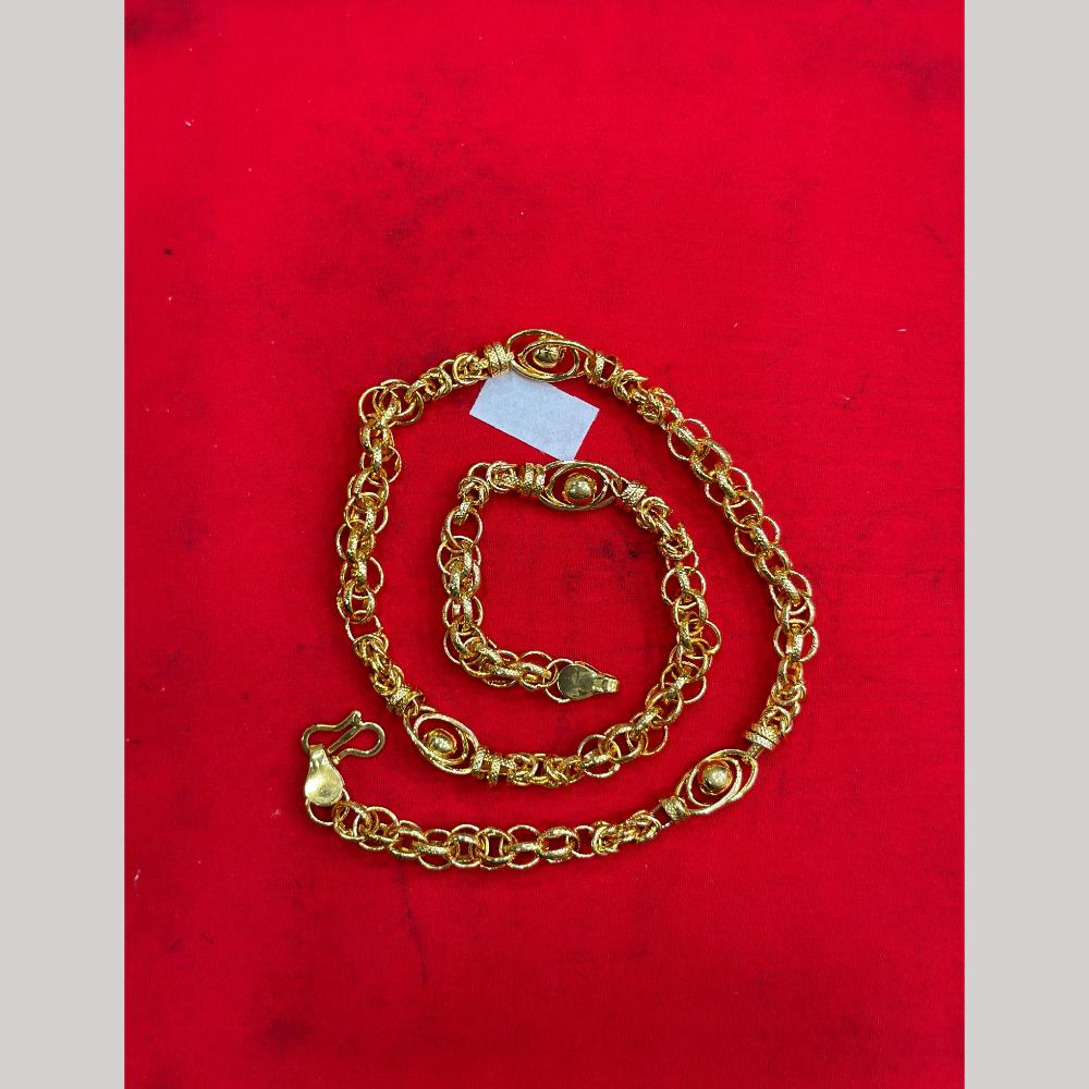 Pooja Sales Elegant Gold Plated Men's Chain