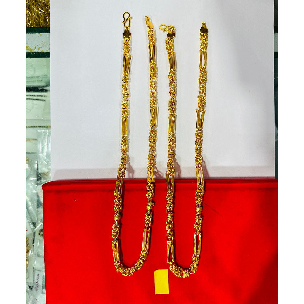 Pooja Sales Elegant Gold Plated Men's Chain  (Pack of 25)