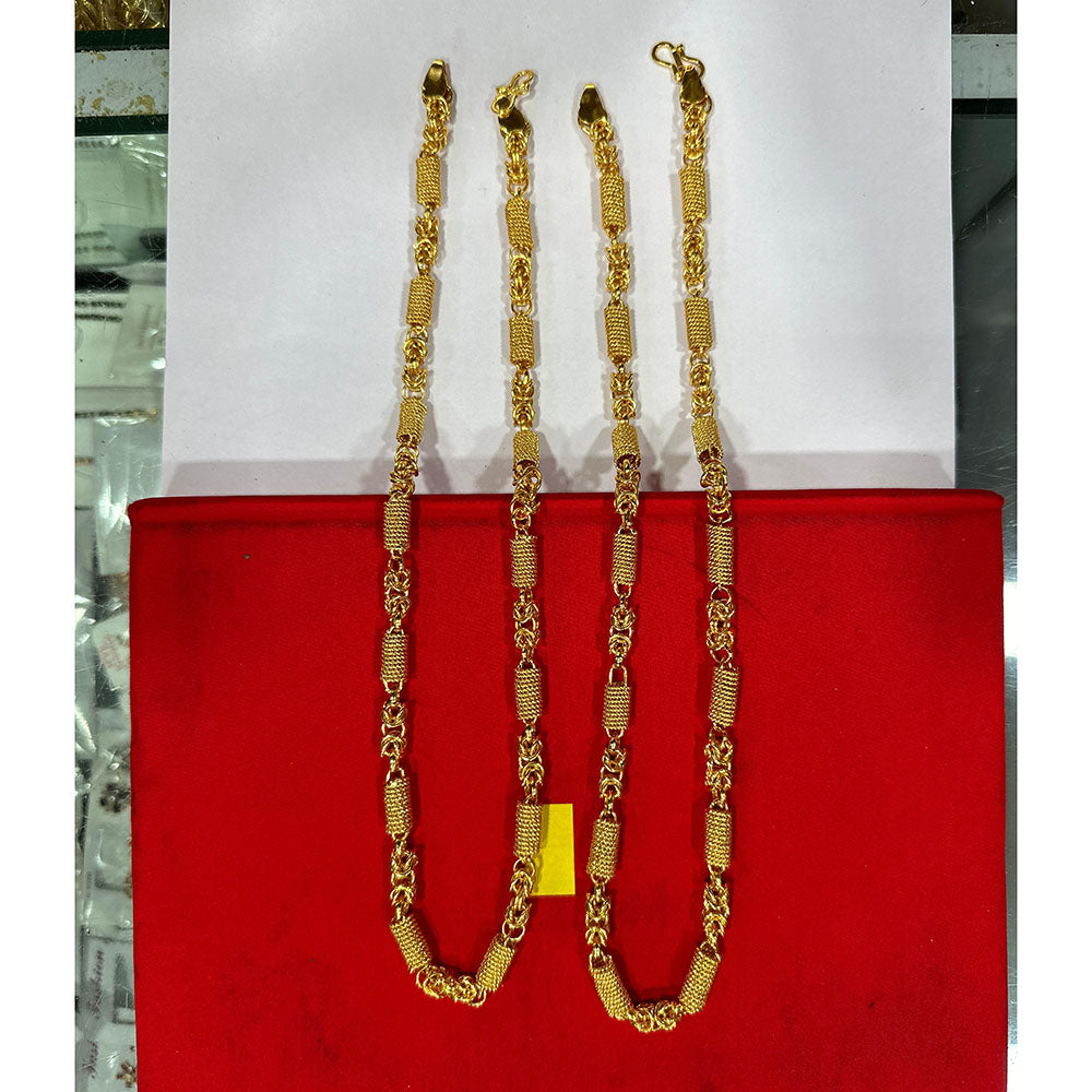 Pooja Sales Elegant Gold Plated Men's Chain (Pack of 25)