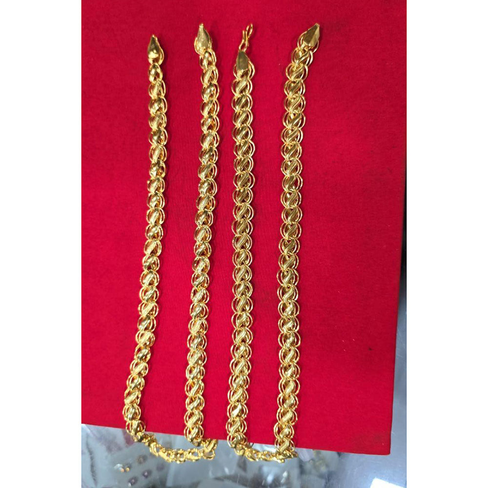 Pooja Sales Elegant Gold Plated Men's Chain (Pack of 25)