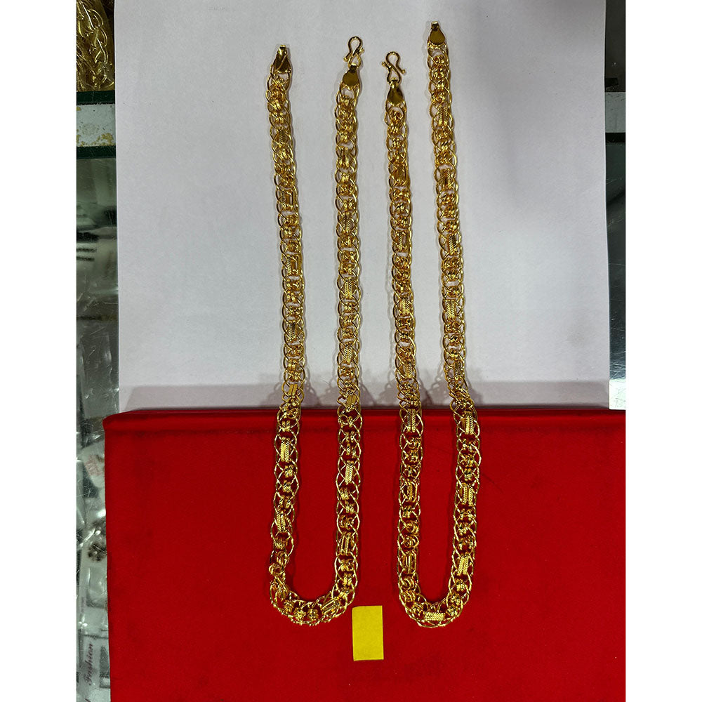 Pooja Sales Elegant Gold Plated Men's Chain (Pack of 25)