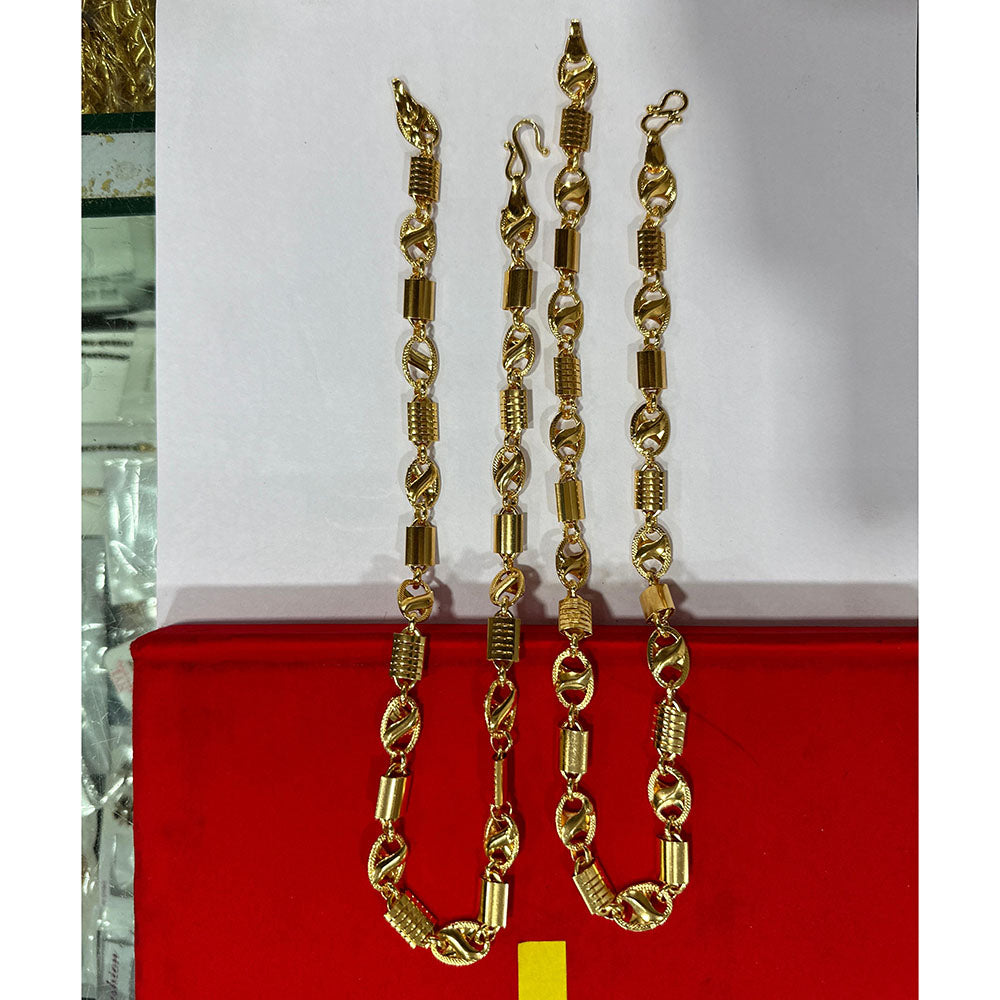 Pooja Sales Elegant Gold Plated Men's Chain (Pack of 25)