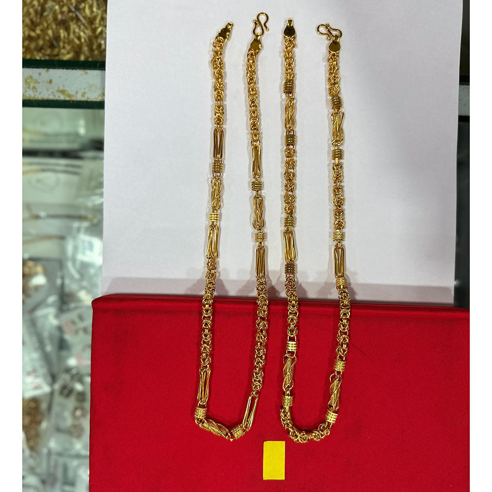 Pooja Sales Elegant Gold Plated Men's Chain (Pack of 25)